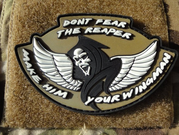 3D Rubber MORALE PATCH: "Don't fear the Reaper - white wings"